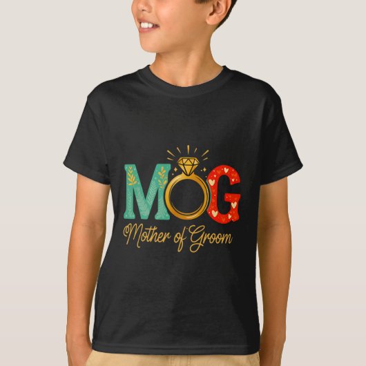女性の母は新郎モグmogママの結婚バック tシャツ (正面)