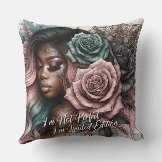 女性の毎日の肯定 クッション (裏面)