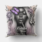 女性の毎日の肯定 クッション (裏面)