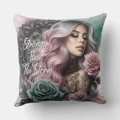 女性の毎日の肯定 クッション (裏面)