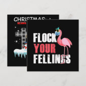 女性の気持ちを集めて 面白いフラミンゴ 招待状 (正面/裏面)