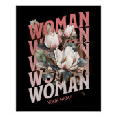 女性の水色のヴィンテージ花女性の日 ポスター (正面)