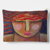 女性の波赤毛抽象芸術ポートレート アクセサリーポーチ (裏面)