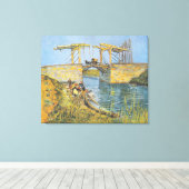 女性の洗濯とアルルのラングロス橋 キャンバスプリント (インサイチュ (ウッドフロア))