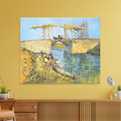 女性の洗濯とアルルのラングロス橋 キャンバスプリント (インサイチュ (リビング))