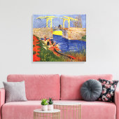 女性の洗濯とアルルのラングロス橋 キャンバスプリント (インサイチュ (リビング))