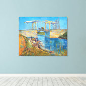 女性の洗濯とアルルのラングロス橋 キャンバスプリント (インサイチュ (ウッドフロア))