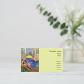 女性の洗濯とアルルのラングロス橋 名刺 (スタンド正面)