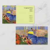 女性の洗濯とアルルのラングロス橋 名刺 (正面/裏面)