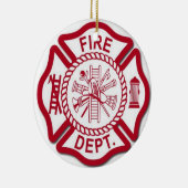 女性の消防士のオーナメント セラミックオーナメント (右)