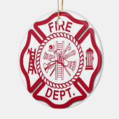 女性の消防士のオーナメント セラミックオーナメント (左)