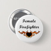 女性の消防士の入れ墨 缶バッジ (正面&裏面)