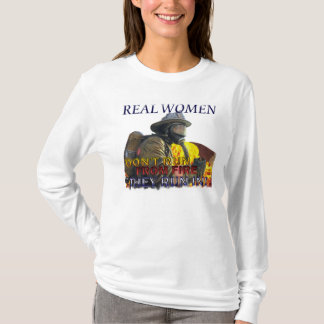 女性の消防士のLongsleeveのワイシャツ Tシャツ