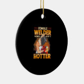 女性の溶接機は常保に熱くなる セラミックオーナメント (右)