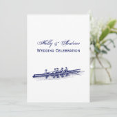 女性の漕ぎ手 ローイングクルー チーム 水上スポーツ 青 招待状 (スタンド正面)