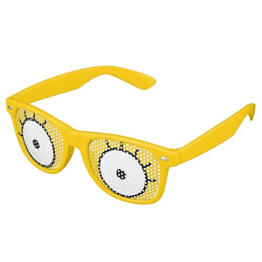 女性の漫画のまつ毛サングラス（黄色） レトロサングラス (アングル)