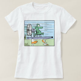 女性の漫画のワニのワイシャツ Tシャツ