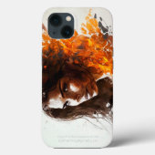 女性の火のポートレート水色 Case-Mate iPhoneケース (裏面)