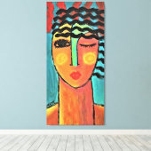 女性の熱波抽象芸術ポートレート キャンバスプリント (インサイチュ (ウッドフロア))