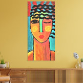 女性の熱波抽象芸術ポートレート キャンバスプリント (インサイチュ (リビング))