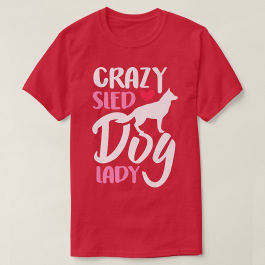 女性の熱狂するそりドッグレディ1444 Tシャツ (デザイン正面)