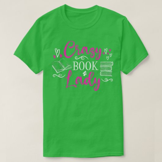 女性の熱狂するブックレディ Tシャツ (デザイン正面)