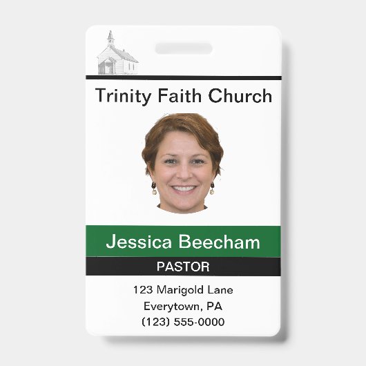 女性の牧師カスタム バッジ (正面)