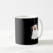 女性の犬の幽霊 かわいい犬の幽霊コスプレ 面白い コーヒーマグカップ (正面右)
