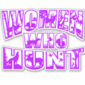 女性の狩りビニールデカール – 紫 シール (正面)