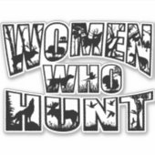 女性の狩りロゴビニールステッカー – 黒 シール (正面)