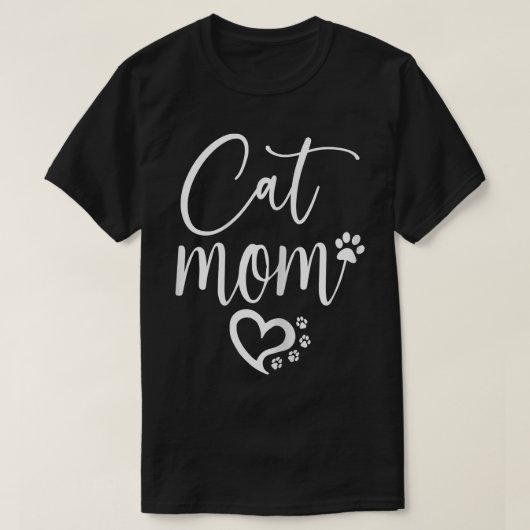 女性の猫の母 Tシャツ (デザイン正面)