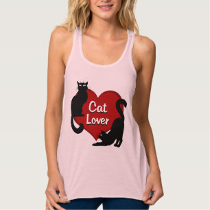 女性の猫シャツ 猫好きトップス レディースタンクトップ タンクトップ