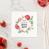 女性の生まれ年齢誕生日ギフトの追加バラ スタンダードカクテルナプキン (インサイチュ)