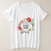 女性の生まれ年齢誕生日ギフトの追加バラ プラスサイズTシャツ (デザイン正面)