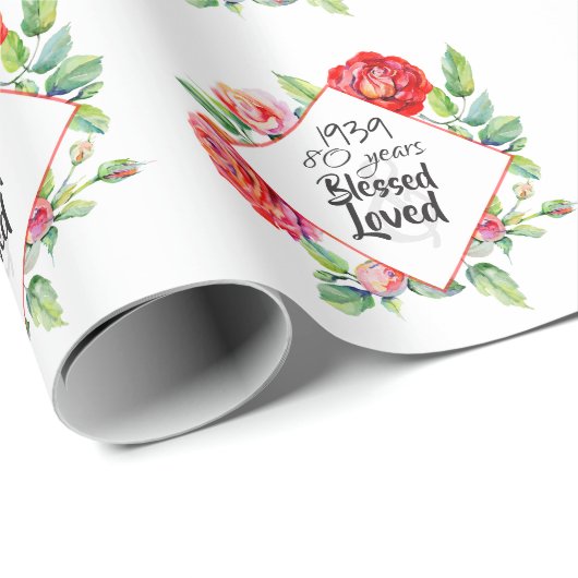 女性の生まれ年齢誕生日ギフトの追加バラ ラッピングペーパー (ロールコーナー)