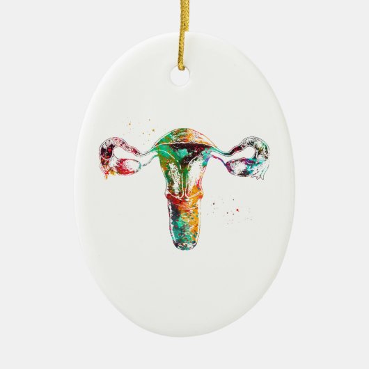 女性の生殖器系 セラミックオーナメント (正面)