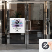 **女性の生活のツリーヨガ瞑想霊気 ウィンドウサイン (オフィスドア)