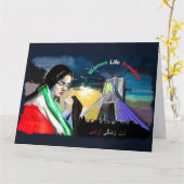 女性の生活の自由を折りたたんだグリーティングカード カード (黄色い花)