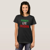 女性の生活の自由イラン国旗 Tシャツ (正面フル)