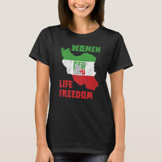 女性の生活の自由イラン山ツェンデギAzadiマップ国旗 Tシャツ