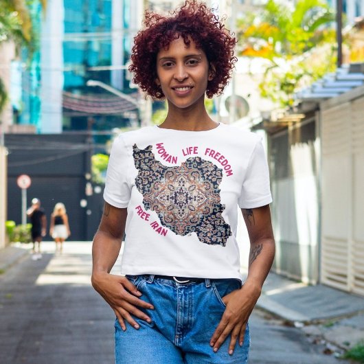 女性の生活の自由 |ペルシャじゅうたん赤 Tシャツ
