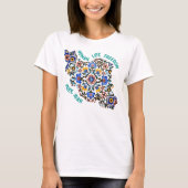 女性の生活の自由 |ペルシャのタイル（緑） Tシャツ (正面)