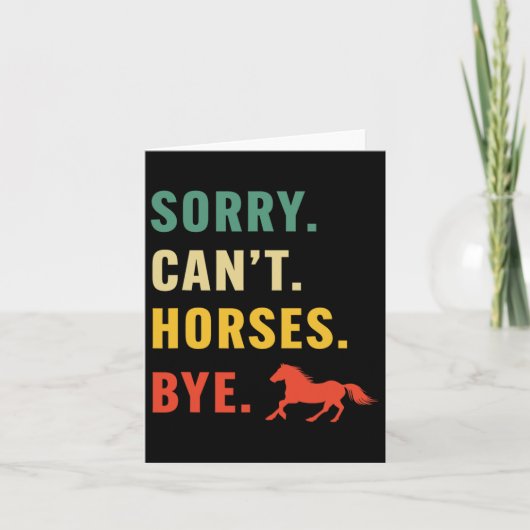 女性の申し訳ない馬バイウマおもしろいーズHorseck カード (正面)