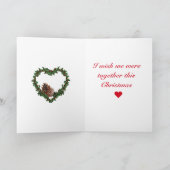 女性の男性の恋しく思クリスマスのシルエット シーズンカード (内部)