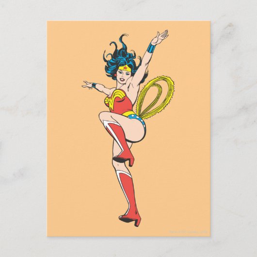 女性の疑問に思腕を挙げる ポストカード (正面)