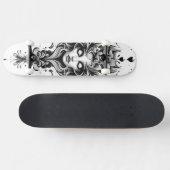 女性の白黒スケッチ スケートボード (横)