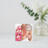 女性の皮膚の体化粧品スクラブ スクエア名刺 (スタンド正面)