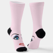 女性の目と唇 ソックス (傾斜あり)