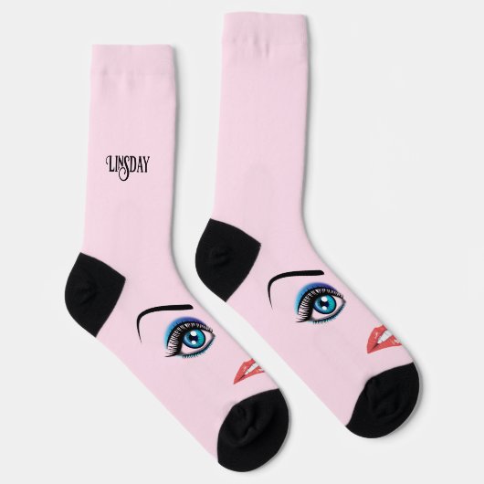 女性の目と唇 ソックス (右)