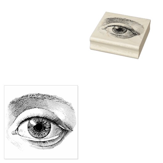 女性の目の離れヴィンテージラバーアートスタンプ ラバースタンプ (押印)